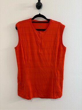 Athleta Bright Orange Sleeveless Zip-Front Tank